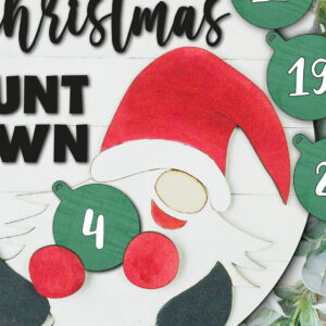 Intra απο ξύλο plywood 3mm-4mm πάχος Χριστουγεννιάτικο Gnome αντίστροφη μέτρηση σημάδι Δίασταση 12x20 cm INTRAFABR-47866226