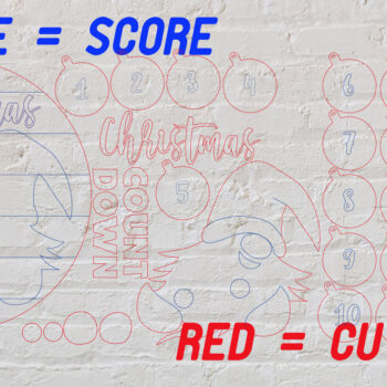 Intra απο ξύλο plywood 3mm-4mm πάχος Χριστουγεννιάτικο Gnome αντίστροφη μέτρηση σημάδι Δίασταση 12x20 cm INTRAFABR-47866226 - Image 2