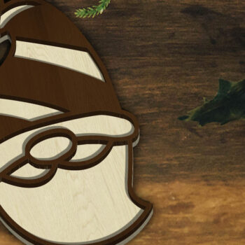 Intra απο ξύλο plywood 3mm-4mm πάχος Χριστουγεννιάτικο ντεκόρ Gnome, πολλαπλών στρώσεων Δίασταση 4x4 cm INTRAFABR-84845269 - Image 2