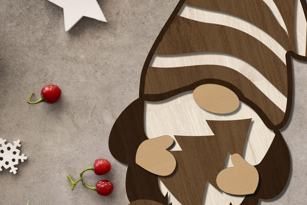 Intra απο ξύλο plywood 3mm-4mm πάχος Χριστουγεννιάτικη διακόσμηση gnome, χειροτεχνίας Δίασταση 4x4 cm INTRAFABR-84945241 - Image 2