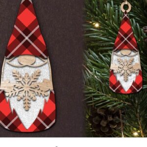 Intra απο ξύλο plywood 3mm-4mm πάχος Χριστουγεννιάτικο Gnome . Χριστούγεννα Δίασταση 3x3 cm INTRAFABR-38985425