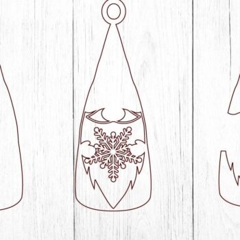 Intra απο ξύλο plywood 3mm-4mm πάχος Χριστουγεννιάτικο Gnome . Χριστούγεννα Δίασταση 3x3 cm INTRAFABR-38985425 - Image 2