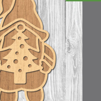 Intra απο ξύλο plywood 3mm-4mm πάχος Χριστουγεννιάτικο Gnome Διακόσμηση Δίασταση 15x15 cm INTRAFABR-107202061 - Image 1