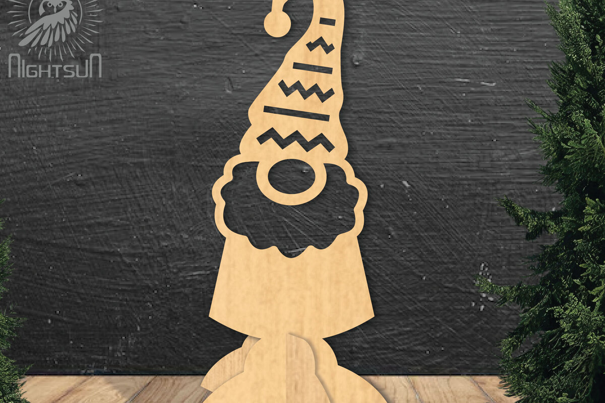 Intra απο ξύλο plywood 3mm-4mm πάχος Χριστουγεννιάτικο Gnome Διακόσμηση σπιτιού Δίασταση 15x15 cm INTRAFABR-112551552