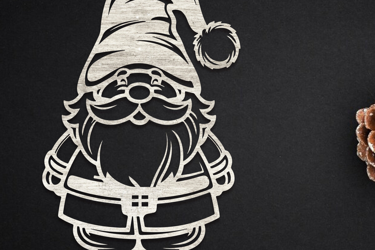 Intra απο ξύλο plywood 3mm-4mm πάχος Χριστουγεννιάτικο Gnome Δίασταση 15x15 cm INTRAFABR-109817555