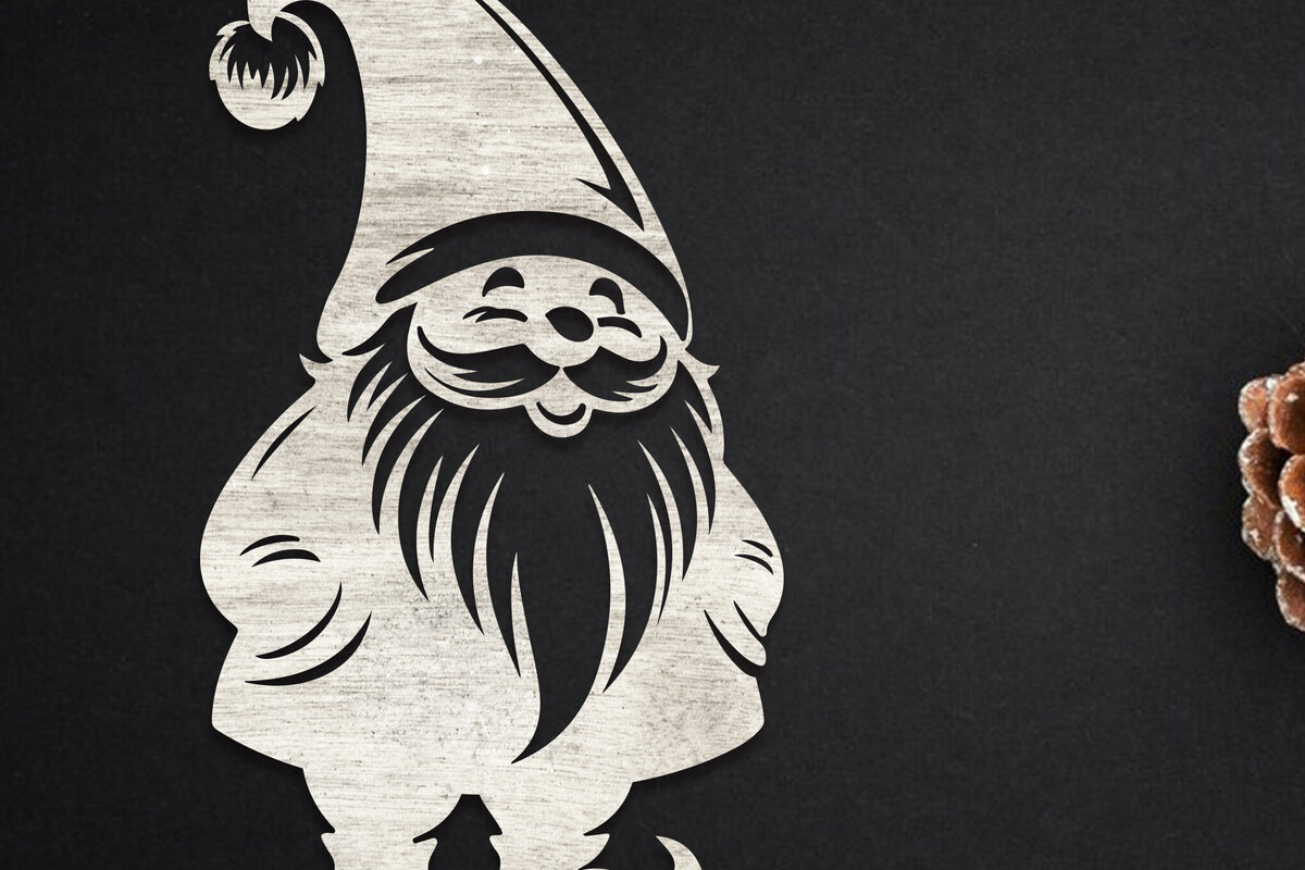 Intra απο ξύλο plywood 3mm-4mm πάχος Χριστουγεννιάτικο Gnome Δίασταση 15x15 cm INTRAFABR-109817569