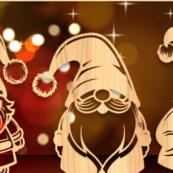 Intra απο ξύλο plywood 3mm-4mm πάχος Χριστουγεννιάτικο Gnome Δίασταση 15x15 cm INTRAFABR-109981621 - Image 1