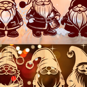 Intra απο ξύλο plywood 3mm-4mm πάχος Χριστουγεννιάτικο Gnome Δίασταση 15x15 cm INTRAFABR-110235183