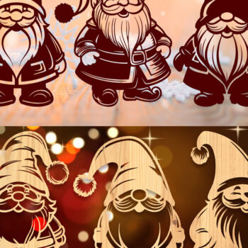 Intra απο ξύλο plywood 3mm-4mm πάχος Χριστουγεννιάτικο Gnome Δίασταση 15x15 cm INTRAFABR-110235183 - Image 1