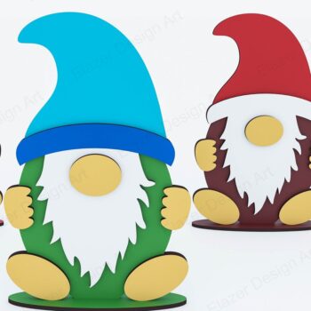 Intra απο ξύλο plywood 3mm-4mm πάχος Cut Christmas Gnome  Δίασταση 15x15 cm INTRAFABR-80367943 - Image 1