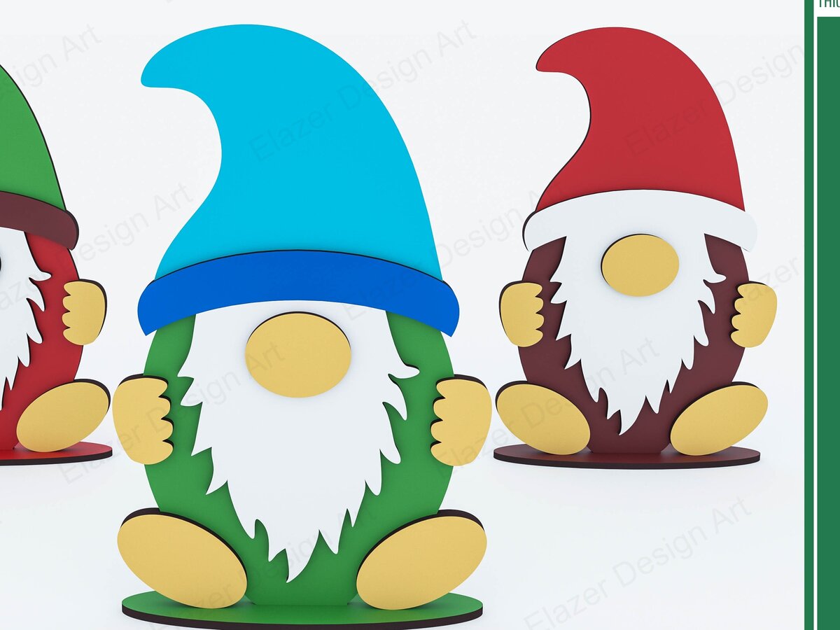 Intra απο ξύλο plywood 3mm-4mm πάχος Cut Christmas Gnome  Δίασταση 15x15 cm INTRAFABR-80367943 - Image 1