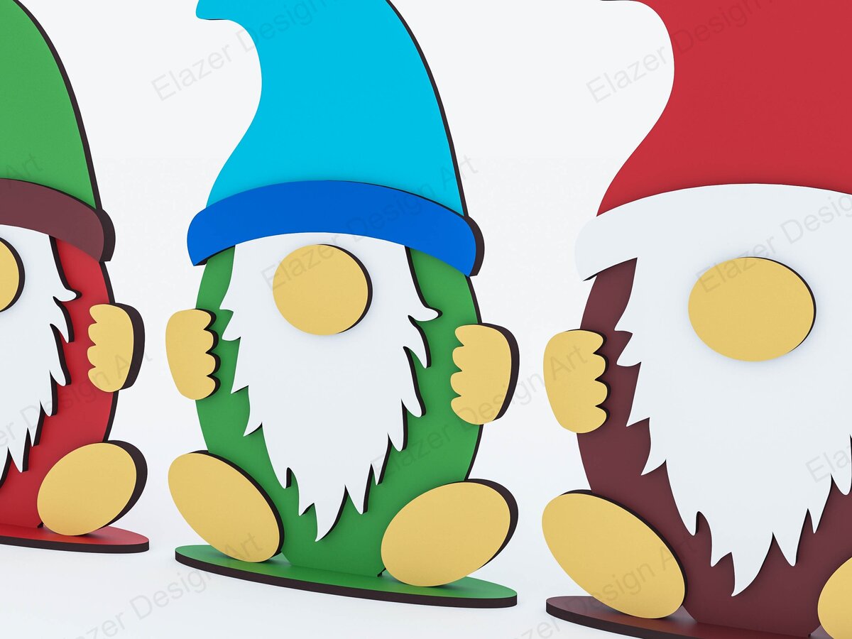 Intra απο ξύλο plywood 3mm-4mm πάχος Cut Christmas Gnome  Δίασταση 15x15 cm INTRAFABR-80367943 - Image 2