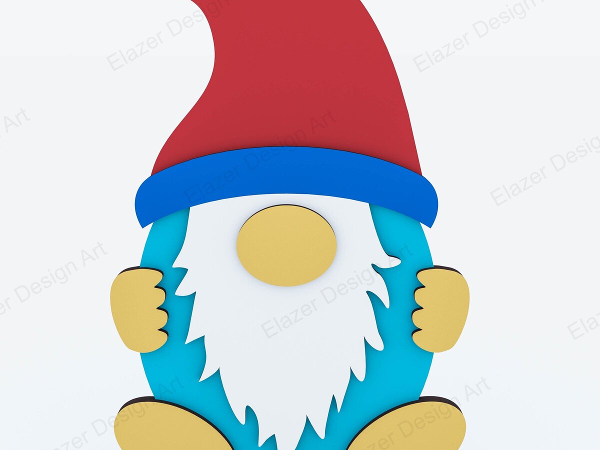 Intra απο ξύλο plywood 3mm-4mm πάχος Cut Christmas Gnome  Δίασταση 15x15 cm INTRAFABR-80367943 - Image 3