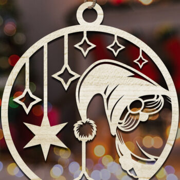 Intra απο ξύλο plywood 3mm-4mm πάχος στολίδι με χριστουγεννιάτικο Gnome  Δίασταση 8x8 cm INTRAFABR-110121259 - Image 5