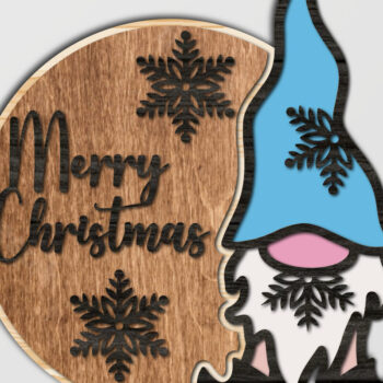 Intra απο ξύλο plywood 3mm-4mm πάχος Χριστουγεννιάτικο Gnome Mega Δίασταση 40x40 cm INTRAFABR-48673677 - Image 3