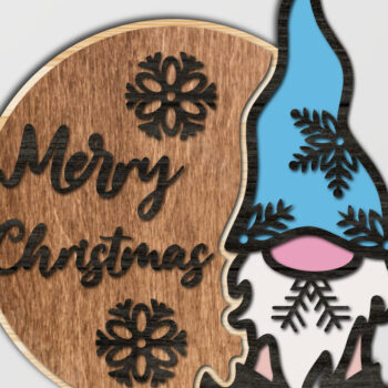 Intra απο ξύλο plywood 3mm-4mm πάχος Χριστουγεννιάτικο Gnome Mega Δίασταση 40x40 cm INTRAFABR-48673677 - Image 4