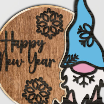 Intra απο ξύλο plywood 3mm-4mm πάχος Χριστουγεννιάτικο Gnome Mega Δίασταση 40x40 cm INTRAFABR-48673677 - Image 5