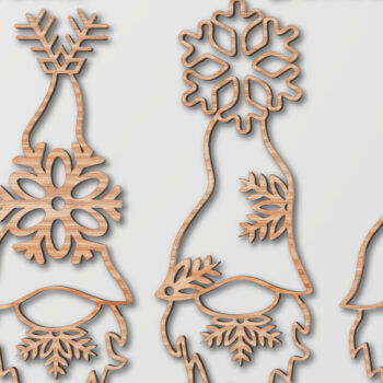 Intra απο ξύλο plywood 3mm-4mm πάχος Χριστουγεννιάτικο Gnome Mega Δίασταση 40x40 cm INTRAFABR-48673677 - Image 6