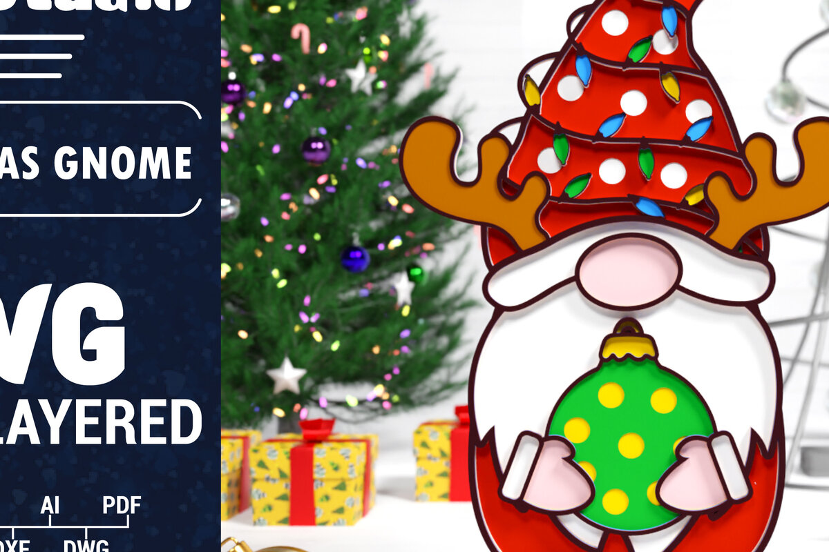 Intra απο ξύλο plywood 3mm-4mm πάχος Χριστουγεννιάτικο Gnome Multilayered PaperCut Δίασταση 1500x1500 cm INTRAFABR-75652782