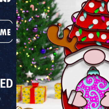 Intra απο ξύλο plywood 3mm-4mm πάχος Χριστουγεννιάτικο Gnome Multilayered PaperCut Δίασταση 1500x1500 cm INTRAFABR-75652786 - Image 1