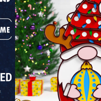 Intra απο ξύλο plywood 3mm-4mm πάχος Χριστουγεννιάτικο Gnome Multilayered PaperCut Δίασταση 1500x1500 cm INTRAFABR-75652788 - Image 1