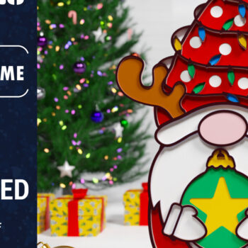 Intra απο ξύλο plywood 3mm-4mm πάχος Χριστουγεννιάτικο Gnome Multilayered PaperCut Δίασταση 1500x1500 cm INTRAFABR-75652793 - Image 1