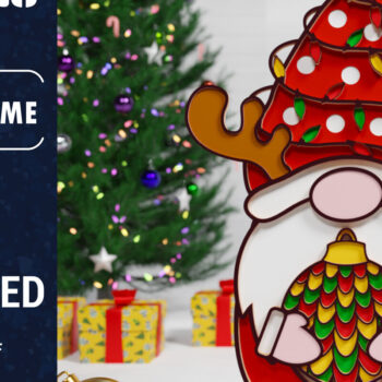 Intra απο ξύλο plywood 3mm-4mm πάχος Χριστουγεννιάτικο Gnome Multilayered PaperCut Δίασταση 1500x1500 cm INTRAFABR-75652799 - Image 1