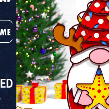 Intra απο ξύλο plywood 3mm-4mm πάχος Χριστουγεννιάτικο Gnome Multilayered PaperCut Δίασταση 1500x1500 cm INTRAFABR-75687394 - Image 1