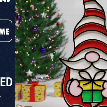 Intra απο ξύλο plywood 3mm-4mm πάχος Χριστουγεννιάτικο Gnome Multilayered PaperCut Δίασταση 1500x1500 cm INTRAFABR-74973711 - Image 1