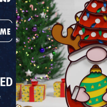 Intra απο ξύλο plywood 3mm-4mm πάχος Χριστουγεννιάτικο Gnome Multilayered PaperCut Δίασταση 1500x1500 cm INTRAFABR-75687400 - Image 1