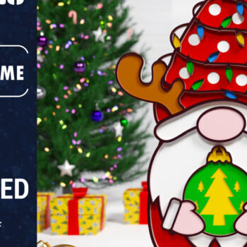 Intra απο ξύλο plywood 3mm-4mm πάχος Χριστουγεννιάτικο Gnome Multilayered PaperCut Δίασταση 1500x1500 cm INTRAFABR-75687533 - Image 1