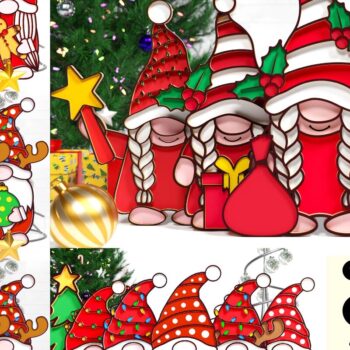 Intra απο ξύλο plywood 3mm-4mm πάχος Χριστουγεννιάτικο Gnome Multilayered PaperCut Δίασταση 1500x1500 cm INTRAFABR-75791849 - Image 1