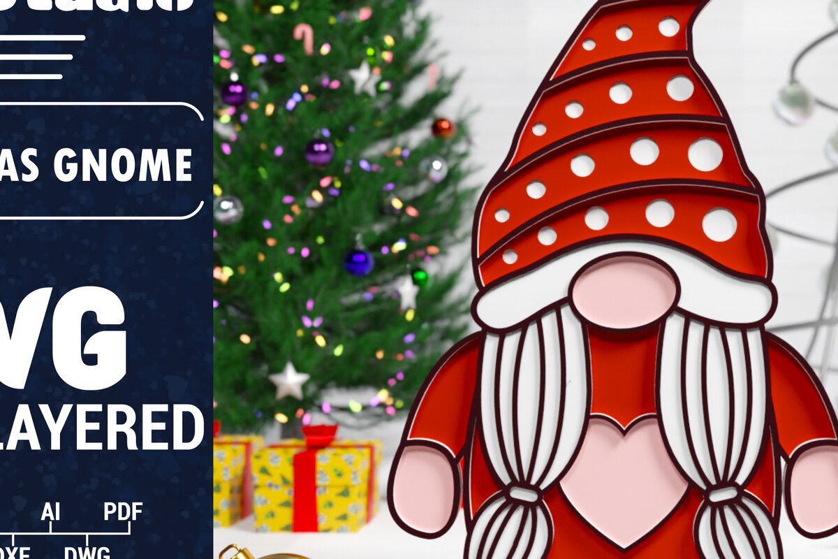 Intra απο ξύλο plywood 3mm-4mm πάχος Χριστουγεννιάτικο Gnome Multilayered PaperCut Δίασταση 1500x1500 cm INTRAFABR-75268129