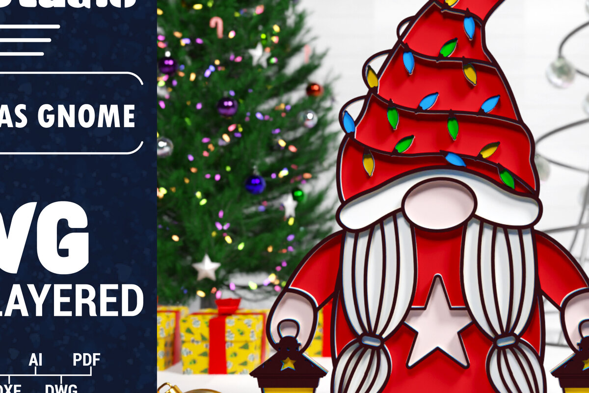 Intra απο ξύλο plywood 3mm-4mm πάχος Χριστουγεννιάτικο Gnome Multilayered PaperCut Δίασταση 1500x1500 cm INTRAFABR-75347997