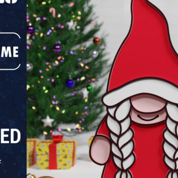 Intra απο ξύλο plywood 3mm-4mm πάχος Christmas Gnome Multilayered PaperCut B. Δίασταση 1500x1500 cm INTRAFABR-74558736 - Image 2