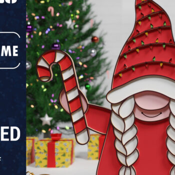 Intra απο ξύλο plywood 3mm-4mm πάχος Christmas Gnome Multilayered PaperCut B. Δίασταση 1500x1500 cm INTRAFABR-74558736 - Image 3