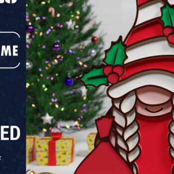 Intra απο ξύλο plywood 3mm-4mm πάχος Christmas Gnome Multilayered PaperCut B. Δίασταση 1500x1500 cm INTRAFABR-74558736 - Image 5