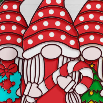 Intra απο ξύλο plywood 3mm-4mm πάχος Christmas Gnome Multilayered PaperCut Bu Δίασταση 1500x1500 cm INTRAFABR-75511662 - Image 1