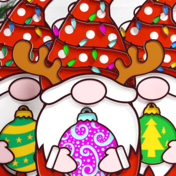 Intra απο ξύλο plywood 3mm-4mm πάχος Christmas Gnome Multilayered PaperCut Bu Δίασταση 1500x1500 cm INTRAFABR-75688278 - Image 1