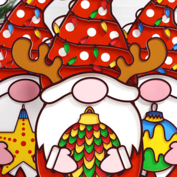 Intra απο ξύλο plywood 3mm-4mm πάχος Christmas Gnome Multilayered PaperCut Bu Δίασταση 1500x1500 cm INTRAFABR-75688713 - Image 1