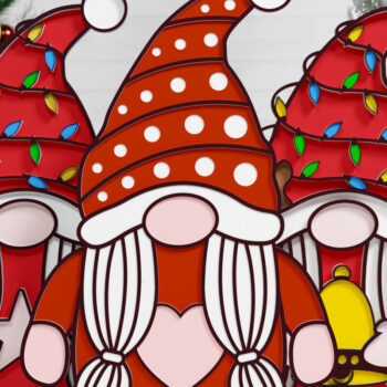 Intra απο ξύλο plywood 3mm-4mm πάχος Christmas Gnome Multilayered PaperCut Bu Δίασταση 1500x1500 cm INTRAFABR-75348168 - Image 1
