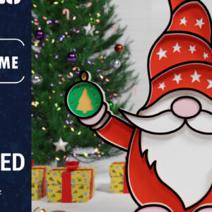 Intra απο ξύλο plywood 3mm-4mm πάχος Χριστουγεννιάτικο Gnome Multilayered PaperCut Δίασταση 1500x1500 cm INTRAFABR-74973705