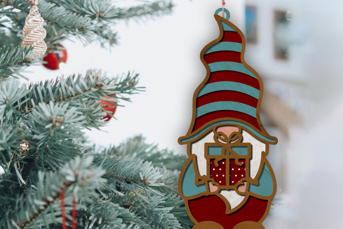 Intra απο ξύλο plywood 3mm-4mm πάχος ΣΤΟΛΙΔΙ ΧΡΙΣΤΟΥΓΕΝΝΙΑΤΙΚΟ GNOME, Διακόσμηση Δίασταση 4x4 cm INTRAFABR-86442692