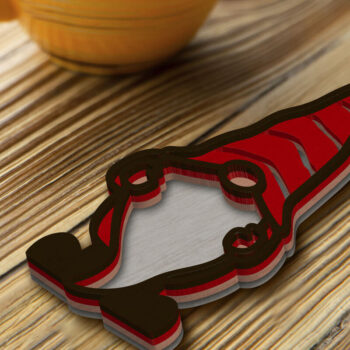 Intra απο ξύλο plywood 3mm-4mm πάχος Χριστουγεννιάτικο στολίδι Gnome, Διακόσμηση Δίασταση 4x4 cm INTRAFABR-86442384 - Image 3