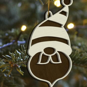 Intra απο ξύλο plywood 3mm-4mm πάχος Χριστουγεννιάτικο στολίδι Gnome, Διακοσμητικό παιχνίδι Δίασταση 4x4 cm INTRAFABR-84939887 - Image 1