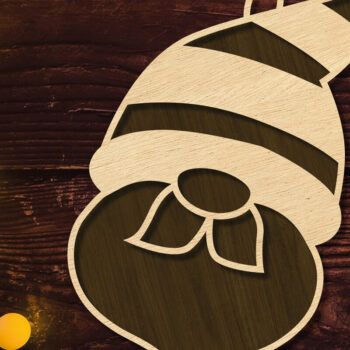 Intra απο ξύλο plywood 3mm-4mm πάχος Χριστουγεννιάτικο στολίδι Gnome, Διακοσμητικό παιχνίδι Δίασταση 4x4 cm INTRAFABR-84939887 - Image 3