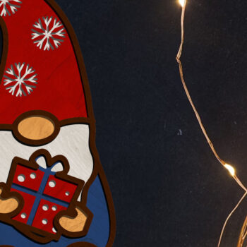 Intra απο ξύλο plywood 3mm-4mm πάχος Χριστουγεννιάτικο στολίδι Gnome, κοπής με λέιζερ Δίασταση 4x4 cm INTRAFABR-87047050 - Image 3