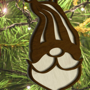 Intra απο ξύλο plywood 3mm-4mm πάχος Χριστουγεννιάτικο στολίδι Gnome, κοπής με λέιζερ Δίασταση 4x4 cm INTRAFABR-84770643 - Image 1