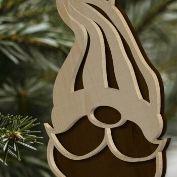 Intra απο ξύλο plywood 3mm-4mm πάχος Χριστουγεννιάτικο στολίδι Gnome, κοπής με λέιζερ Δίασταση 4x4 cm INTRAFABR-84770643 - Image 2