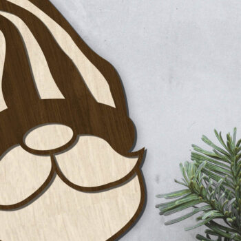 Intra απο ξύλο plywood 3mm-4mm πάχος Χριστουγεννιάτικο στολίδι Gnome, κοπής με λέιζερ Δίασταση 4x4 cm INTRAFABR-84770643 - Image 3